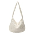 thumbnail image 2 of Bolsa de hombro acolchado para mujer acolchado de algodón informal Color sólido para el trabajo (Beige) Likrtyny Para Estrenar, 2 of 9