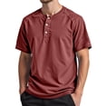 thumbnail image 3 of Henley Shirts for Men Summer Casual Short Raglan Sleeve Crewneck Relaxed Fit Athletic Tshirts Mens Tees, 3 of 5