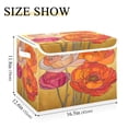 thumbnail image 5 of Yayeee Collapsible Cube Storage Bin with Lid Fabric Closet Decorative Basket with Handles, Orange Abstract Floral, 5 of 7