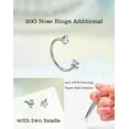 thumbnail image 3 of OUFER Double Cubic Zirconia Horseshoe Nose Rings 20G Nose Studs Internally Threaded Septum Rings 316L Stainless Steel Lip Eyebrow Helix Nostrial Piercing Jewelry with Piercing Ball Grabber, 3 of 7