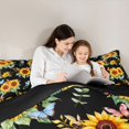 thumbnail image 5 of Manfei Black Orange Sunflower Full Size Comforter Sets for Women, Kawaii Butterfly Animal Bedding Comforter Set, Farmhouse Style Reversible Bedding Sets, Microfiber Bedroom Decor, 3 Pieces, 5 of 9
