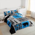 thumbnail image 3 of Homewish Moose Bear Deer Bedding Comforter Set, Vintage Dark Blue Buffalo Twin Comforter Sets, Western Countryside Reversible Bedding Set, Luxury Bedroom Decor, 2 Pieces, 3 of 8