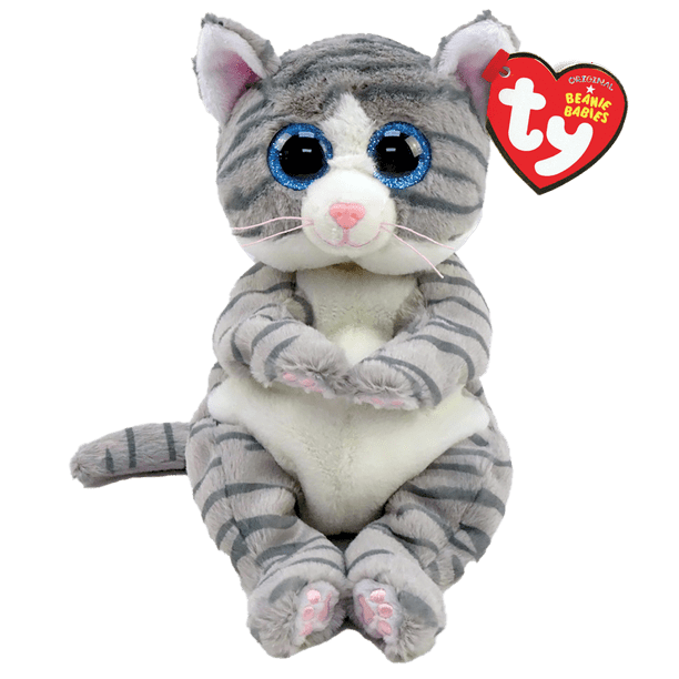 Ty Beanie Baby MITZI the Grey Tabby Cat (6 inch) Stuffed Animal Plush Toy