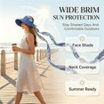 thumbnail image 5 of Delayuji Scarf Hat for Women Integrated Scarf Visor Wide Brim Ponytail Hole Adjustable Foldable Outdoor Sun Hats Portable Outdoor Hat Comfort Visor hat, 5 of 6