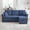 Navy Blue, variant on MOONMISS Corduroy Upholstered L-shaped Pull-Out Storage Sectional Sofa with Storage Ottoman,USB Charging,Cup Holder-Navy Blue