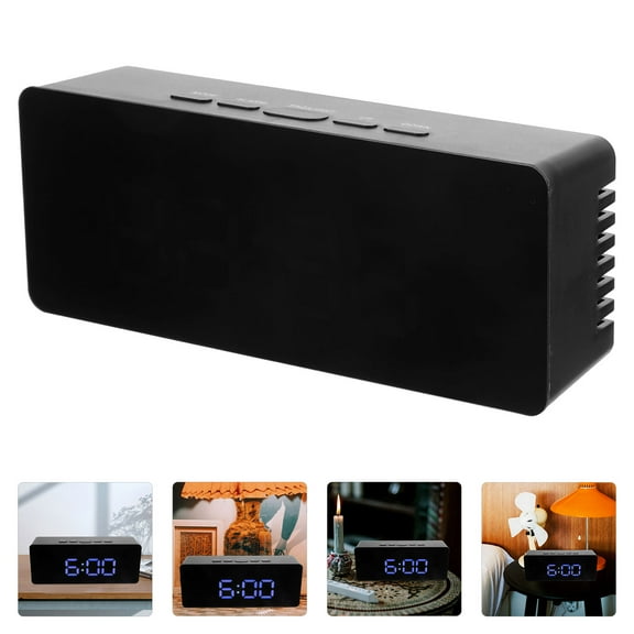 SEWCHICS Led Display Digital Alarm Clock Abs Black 12 24 Hour Switch Date Display Temperature Range For Bedroom 1Pack