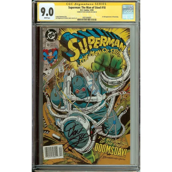 Superman: The Man of Steel #18 (DC Comics, 1992) – CGC Signature Series 9.0 – Signed by Dan Jurgens