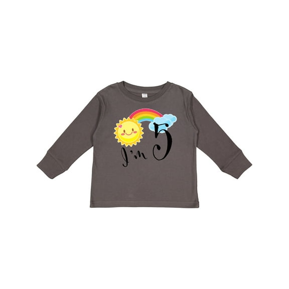 Inktastic I'm 5 Fifth Birthday Sun Rainbow Boys or Girls Long Sleeve Toddler T-Shirt