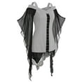 thumbnail image 3 of iixpin Womens Long Sleeve Vintage Gothic Dress Medieval Retro Cosplay Costume Halloween Dress Up Grey M, 3 of 7