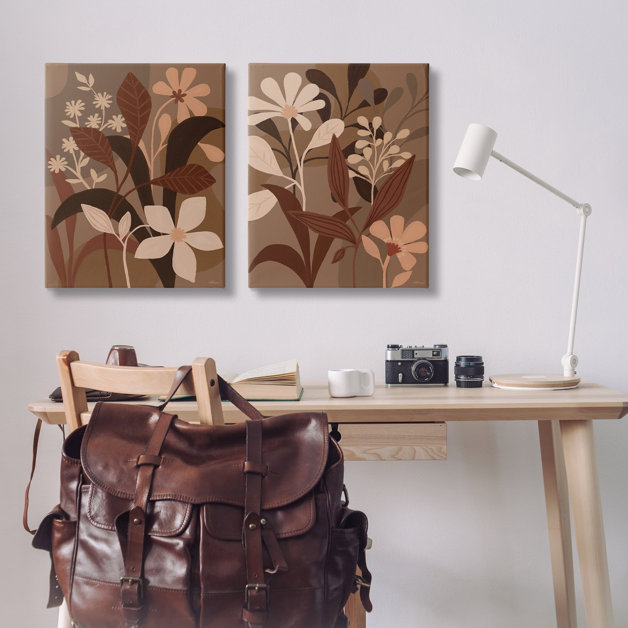 Stupell Industries Modern Boho Flower Bundle Floral & Botanical Painting Wrapped Canvas Art Print Wall Art, 24 x 30, Set of 2