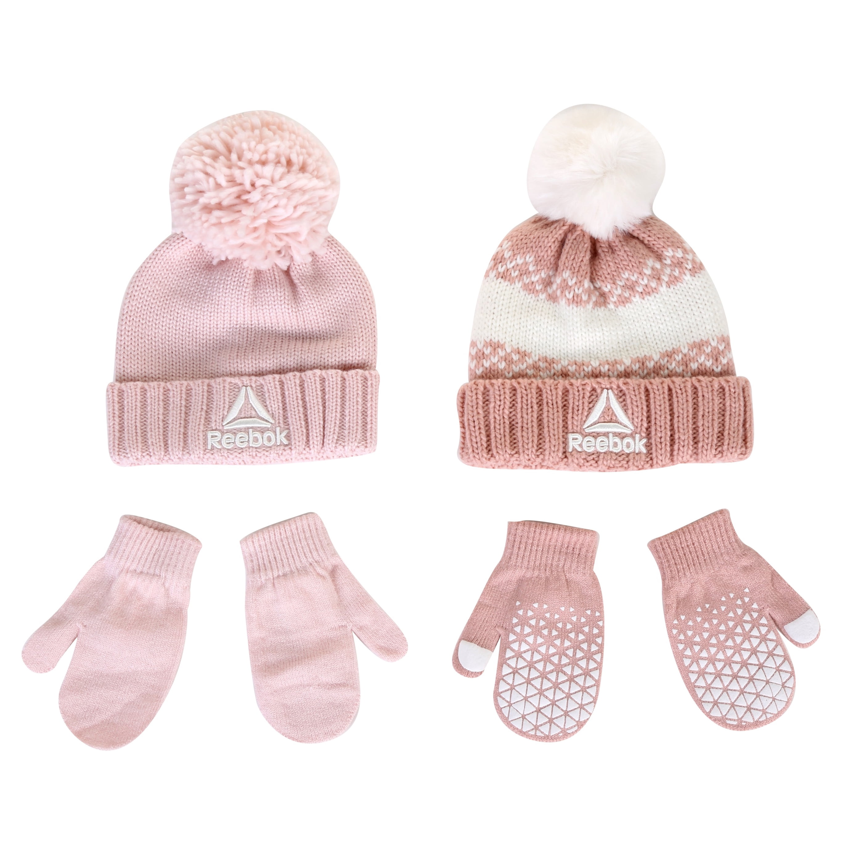Reebok Toddler Beanie and Mitten Sets, 2- Pack, 6- Piece