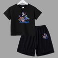 thumbnail image 3 of Conjunto de 2 piezas de camiseta y pantalones cortos informales para niños y adolescentes, de algodón, de manga corta, para verano, 3 of 5