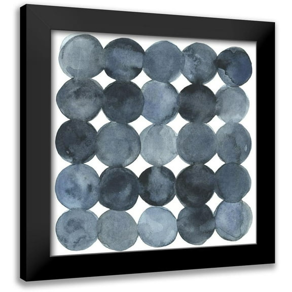 Scarvey, Emma 12x12 Black Modern Framed Museum Art Print Titled - Blue Grey Density II