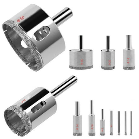 12-pack Diamond Hole Saw Drill Bit Hollow Core Set Glass Extractor Remover (Best Diamond Core Drill)