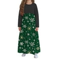 thumbnail image 4 of Little Toddler Girl Red Christmas Dress Cotton Long Sleeve Party Outfit Green 11-12 Years, 4 of 6