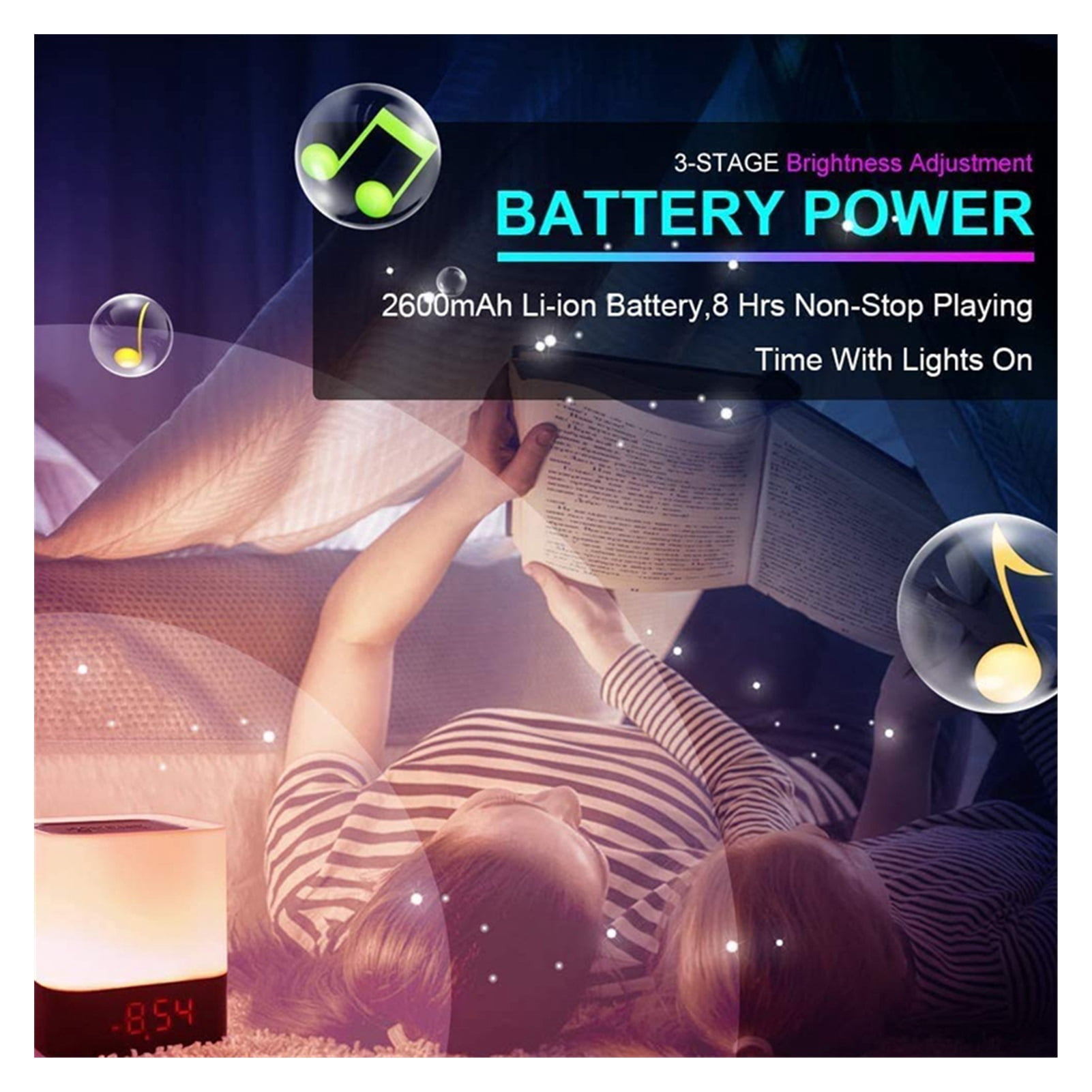 Computer Speaker Portable Smart Wireless Bluetooth Speaker Player Touch Pat Light Colorful Led Night Light Bedside Table Lamp