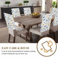 thumbnail image 4 of Watercolor Blue Chair Covers Set of 6 and Yellow Flower Leaves Spring Plant Chair Back Covers Stretch Removable Washable Slipcovers Protector for Dining Room Kitchen Party Decor, 4 of 5