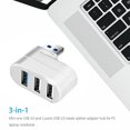 thumbnail image 1 of Adaptador Divisor De Transferencia De Datos Mini divisor giratorio de 3 puertos USB Hub U Disk Reader para PC (USB 3.0 blanco), 1 of 5