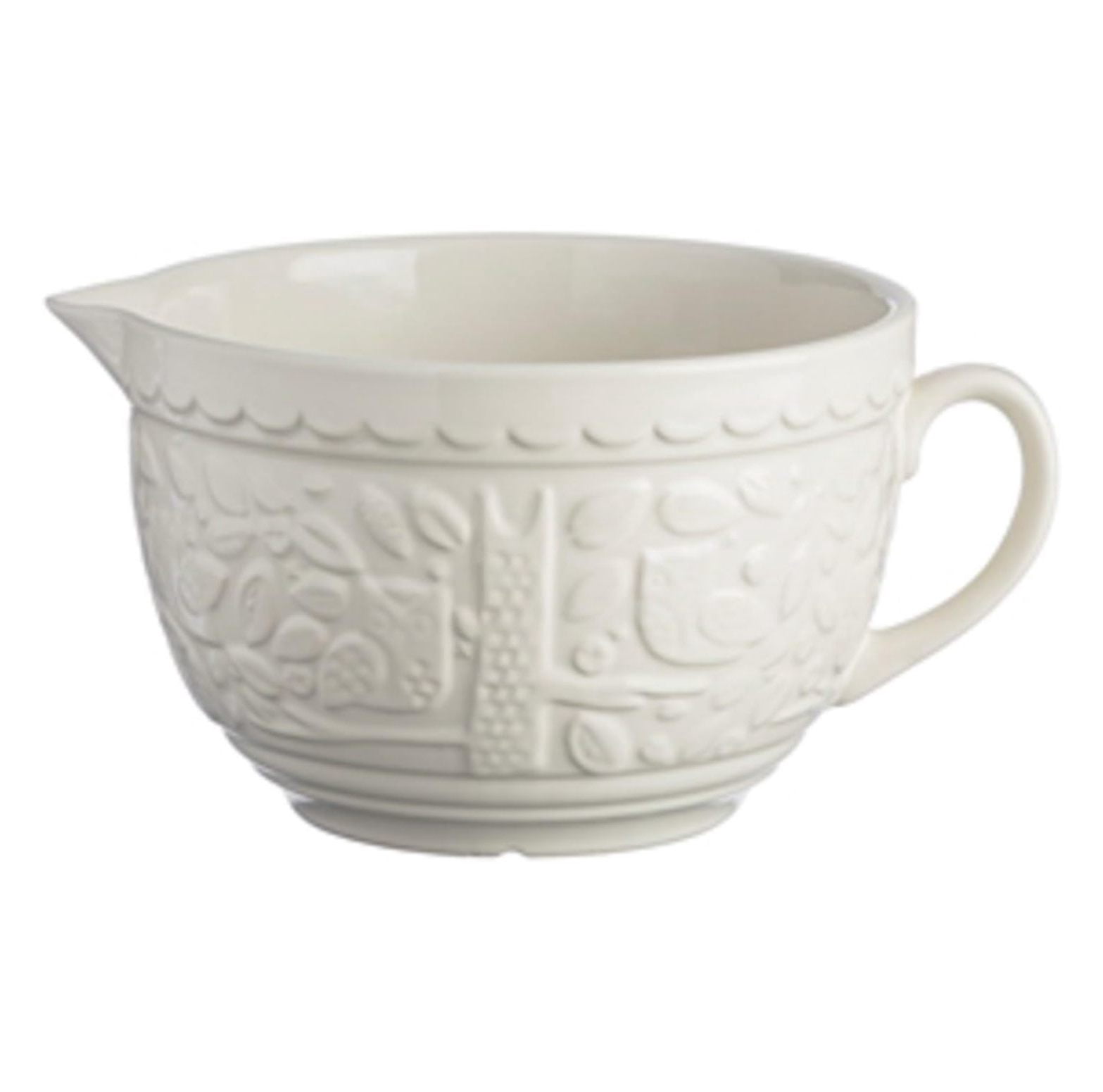 Measuring Jug 1 Quart - In The Forest Collection Stoneware Pitcher - 34oz Embossed Fox Design - Kitchen Measuring Cup for Baking, Cooking, & Liquid - Dishwasher Safe