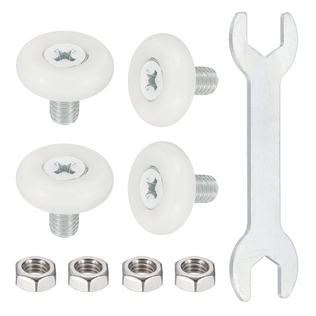 Ruedas de rodillos para cajones Uxcell con posicionamiento deslizante y llave de tornillo 0.75"