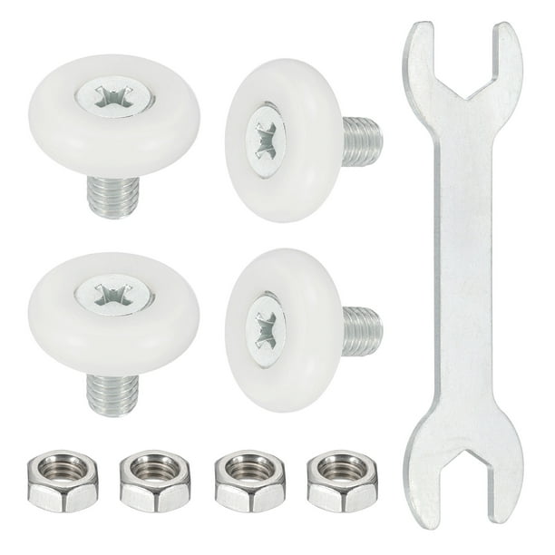 Ruedas de rodillos para cajones Uxcell con posicionamiento deslizante y llave de tornillo 0.75"