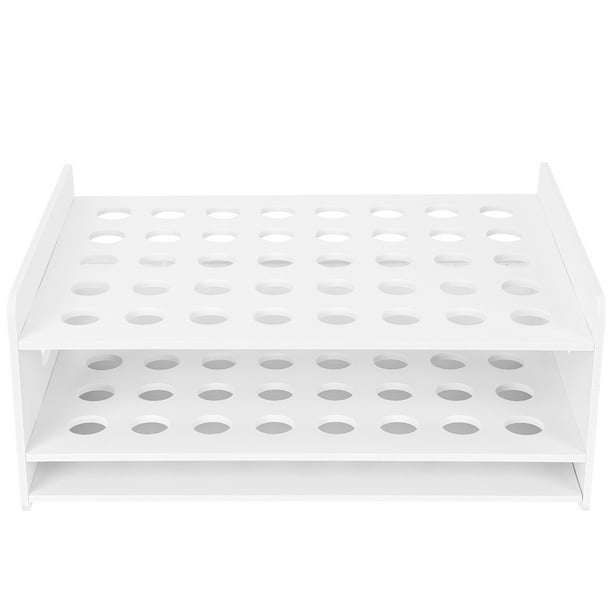 Soporte para tijeras de manualidades escolares, estante para tijeras de artista, estante de madera para tubos de ensayo (40 agujeros)