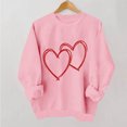 thumbnail image 2 of mihongmao Valentine T Shirts for Women Round Neck Fall Printed Printed Hoodie Long Sleeved Pink S, 2 of 5