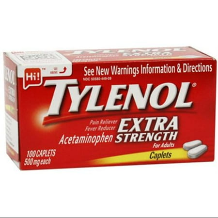 TYLENOL Douleur extra fort Reliever & Fever Réducteur, 500 mg Comprimés 100 bis (Paquet de 2)