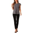 thumbnail image 2 of BLUSAS DE TWEED PARA MUJER INSPIRE CHIC Patrón Jaspeado Manga Corta Casual Verano M Rosa Negro, 2 of 6