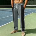 thumbnail image 2 of HOMADLES Mens Elastic Waist Casual Pants Loose Fit Color Blocking Sports Pants Side Pocket Outdoor Athletic Pants Dark Gray Size S, 2 of 9