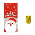 thumbnail image 2 of 50 Pcs Christmas Treats Bags Painted Decorations, Bulk Cute Durable Plastic Packaging Bags for Xmas Party Supplies or Holiday Gifts 10.63x4.92 Inch White, 2 of 6