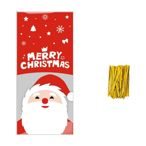 Cheapark 50 Pcs Christmas Candy Bags - Souvenir Gift Bags for Baking, Snacks & Treats, Festive Party Supplies, Versatile Holiday Packaging Decor