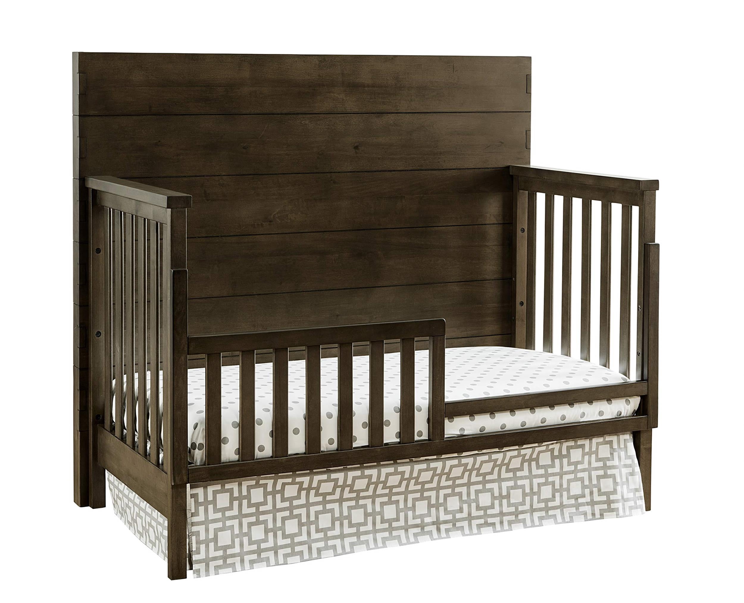 Pemberly Row Dovetail Contemporary Wood Toddler Guard Rail in Graphite Gray