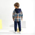 thumbnail image 3 of Kids Toddler Boy Clothes Flannel Plaid Hoodied Tops + Casual Pants Boys Fall Winter Outfits, 3 of 7