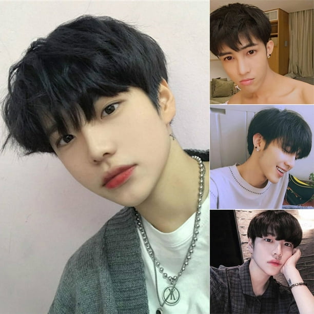 Synthetic Hair Wigs Short Black Cute Boy Cosplay Wig Natural Faux Hair Fiber Synthetic Hair Wigs Short Black Cute Boy Cosplay Wig Natural Faux Hair Fiber