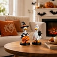 thumbnail image 4 of AZXY Indoor Halloween Decorations, 2 Pack Resin Halloween Duck Tabletop Ornament Witch Costume Duck & Ghost Cloak Duck with Black Cat for Bedroom Bar Mantel Retail Store Window Party Yard Garden, 4 of 7
