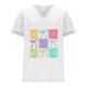 thumbnail image 4 of Corto para las Mujeres Casual Verano 2025 Pascua Impresión V-Cuello Camiseta, Ligero 95% Poliéster 5% Spandex Top para Toda la Temporada Hogar Y Diario, 4 of 7
