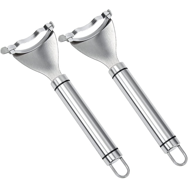 Stainless Steel Corn Peeler, 2 Pcs Magic Corn Peeler Stripper, Corn Cob Peeler Corn Remover Corn Kerneler with Stainless Steel Blades and Ergonomic Ha