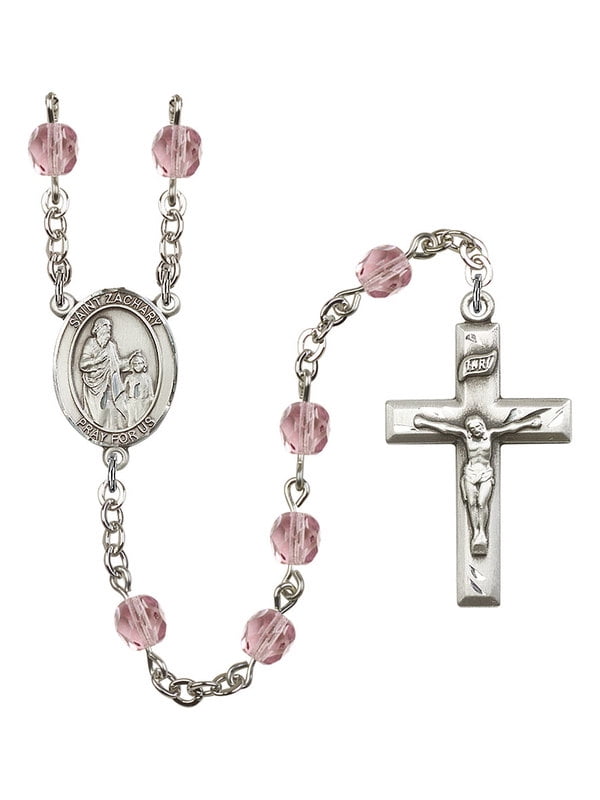 Silver Finish St Zachary Center Zachary Rosary with 7mm Brown Beads and 1 3/4 x 1 inch Crucifix St Gift Boxed Silver Finish St Zachary Center Zachary Rosary with 7mm Brown Beads and 1 3/4 x 1 inch Crucifix St Gift Boxed
