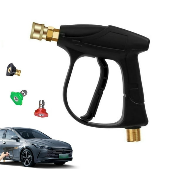 Short Pressure Washer Gun,High Power Washer Gun With 3 nozzles, Foam Cannon Dual-Purpose Switch Spray Gun,for Household,Car Wash Cleaning,Swimming Pool, and Yard Maintenance