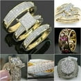 thumbnail image 2 of HOOUN Women 925 Silver Crystal Jewelry Wedding Fashion Cubic Zirconia Rings Size 6-10-#2-7, 2 of 9