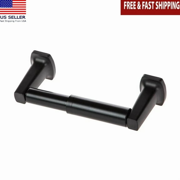 Wall Mounted Toilet Paper Holder Matte Black Traditional Design Easy Roll Change