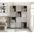 thumbnail image 2 of SHIBA-12 Cube Storage Organizer with Doors, DIY Plastic Closet Shelf, Modular Bookshelf, Stackable Shelving Rack for Bedroom, Living Room, Black ULPZ012, 2 of 4