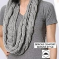 thumbnail image 4 of Foulard d'Hiver en Tricot Côtelé, Deux Cercles Foulard en Laine Gris Clair, 4 of 5