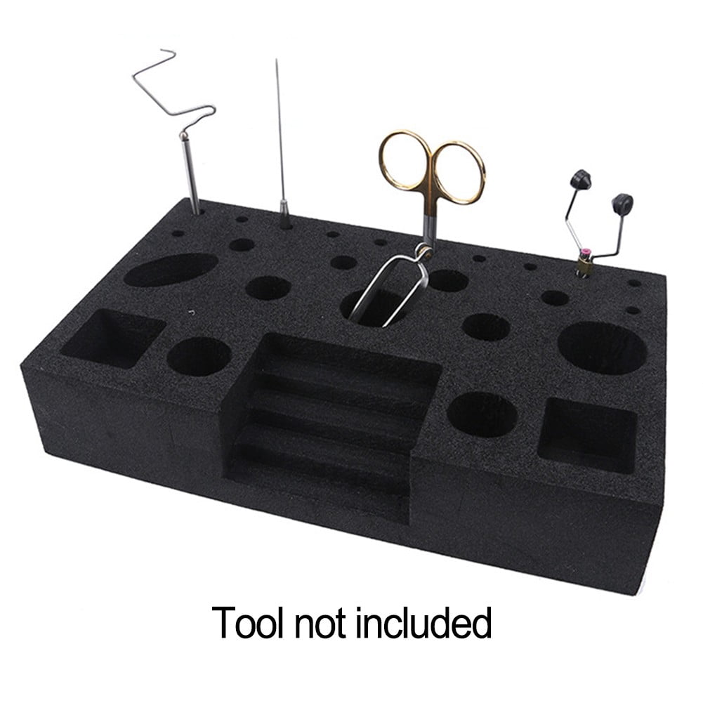 Splihome Part Tool Holder Tool Station Tying Useful Vise Black Eva Fly Fly Fishing Foam Functional organizer Super Soft