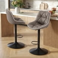 thumbnail image 7 of Set of 2 Adjustable Swivel Counter Height Bar Stools with Back, Modern Armless Upholstered Seat for Kitchen Island Home Bar, 7 of 7