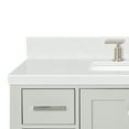 thumbnail image 5 of ARIEL Cambridge 42 Inch Grey Bathroom Vanity with Sink, Solid Wood, Carrara White Quartz Countertop, 1.5-Inch Edge, Single Rectangular Undermount Sink, 2 Soft Closing Doors, 9 Drawers, 5 of 8
