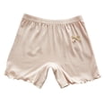 thumbnail image 4 of Miqool Girls Ribbed Knit Bike Shorts Stretch 2-13 Years Anti-Chafe Undershorts Casual Soft Elastic Bow Waist Ruffle Hem Shorts, 4 of 6
