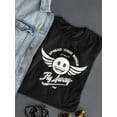thumbnail image 3 of Fly Away - Retro Winged Emoji Graphic Women's T-shirt, 3 of 4