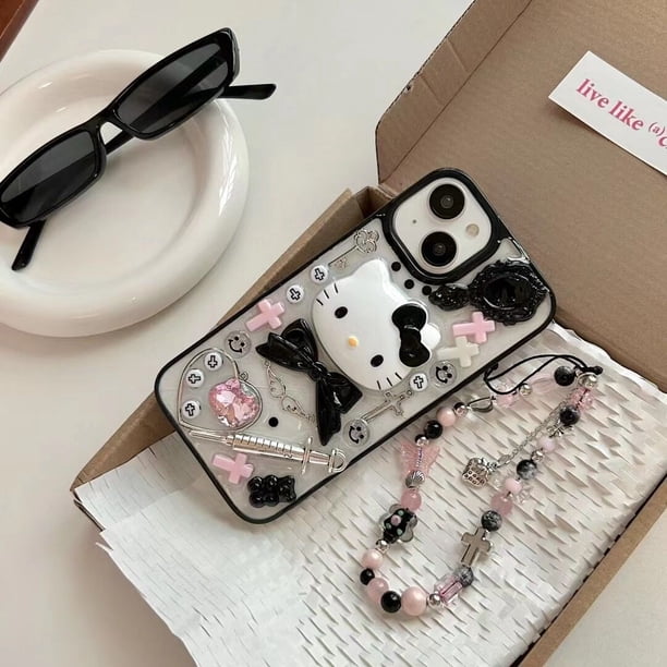 Nuevos diseños Hola lindo 3D Kitty Cat TPU Funda para teléfono para iPhone 15 14 13 12 Pro max con correa para teléfono